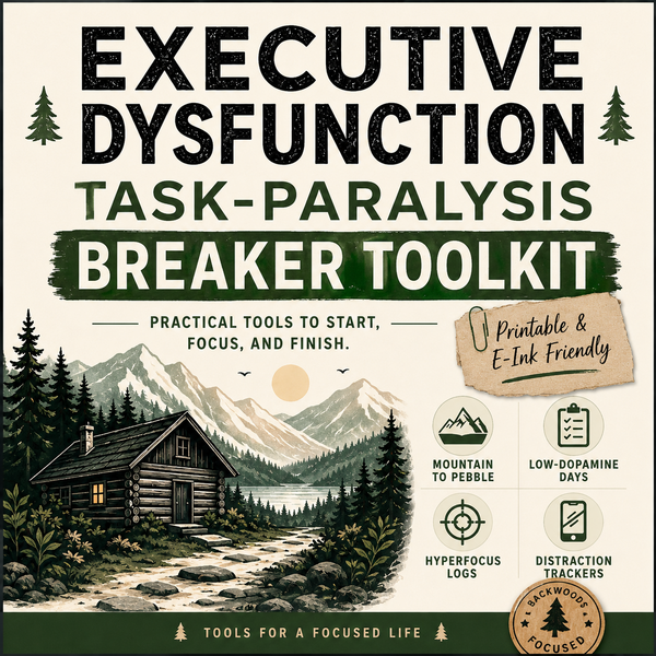 Executive Dysfunction Task-Paralysis Breaker Toolkit printable workbook